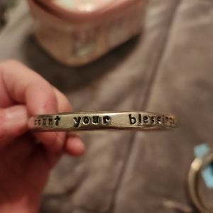 Pewter quote bangle